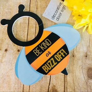 “Bee Kind or Buzz Off” Decorative Door Hanger 🐝